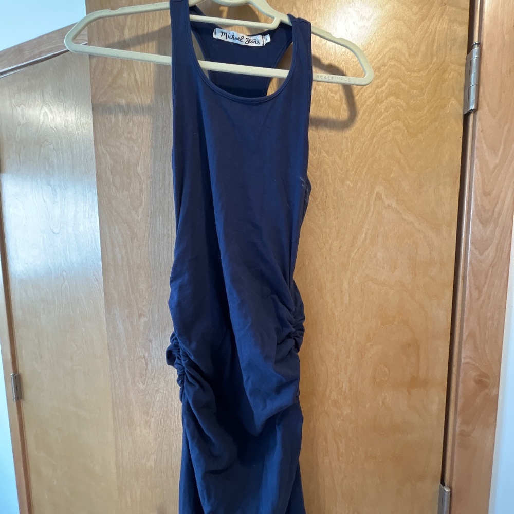 Michael stars ruched midi dress *bump friendly*